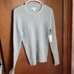 Nine West Silver Ribbed Sweater